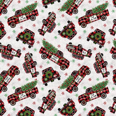 Lumberjack Gnome grey holiday buffalo plaid truck CD2079-GREY