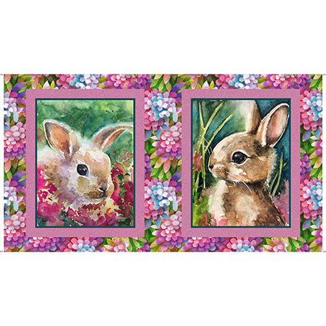 My Watercolor Garden Bunny Panel by QT Fabrics 30154 X