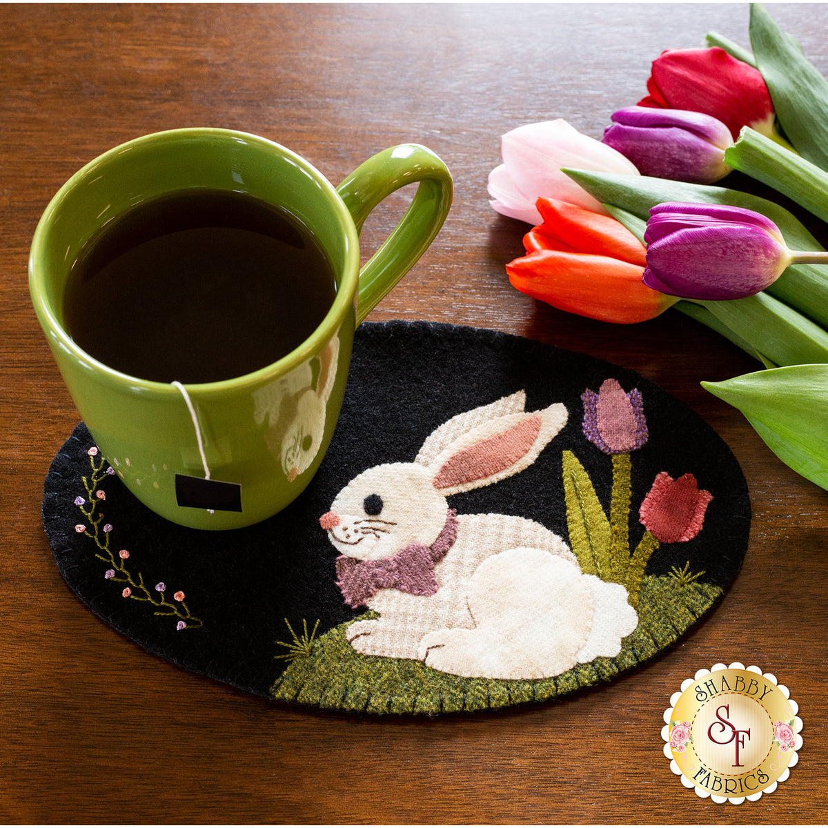 Shabby Fabrics Wool Mug Rug Bunny Kit