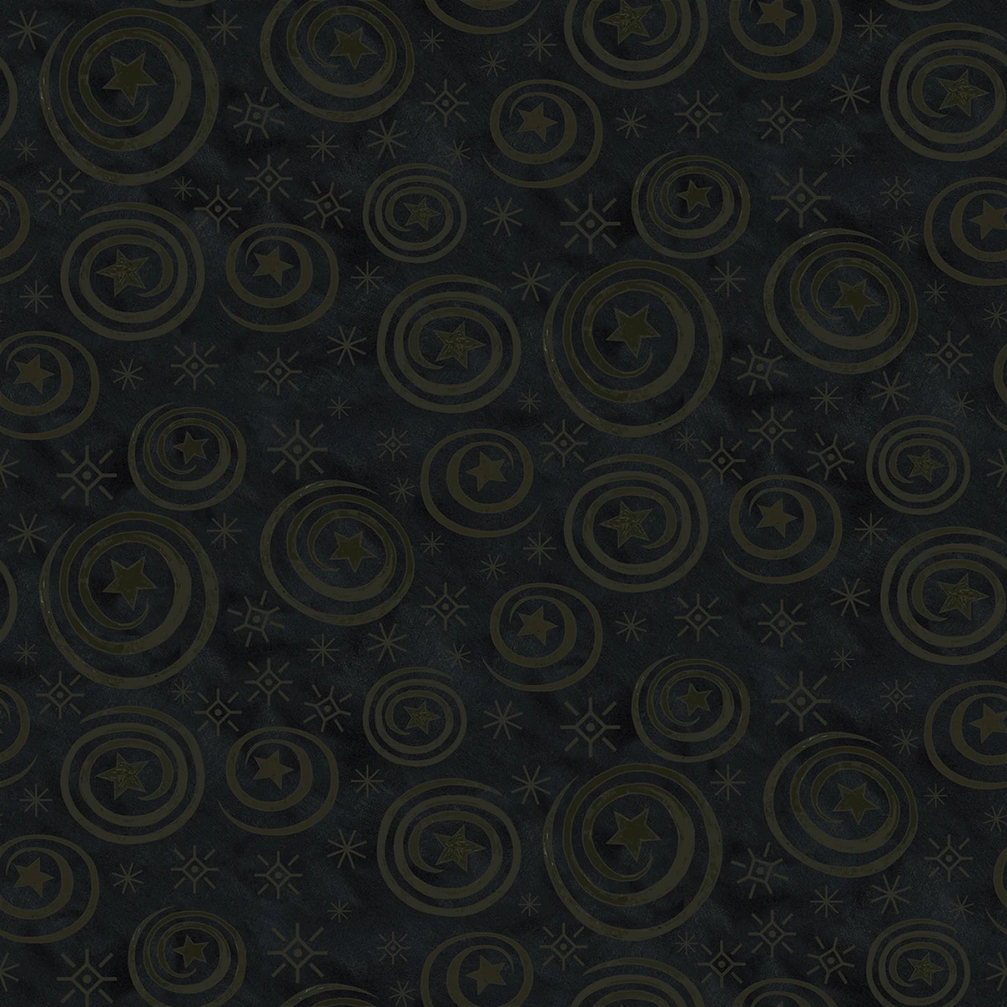 Spooky Stars and Black Swirls by Riley Blake C17573R-BLACK