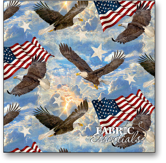 Stars and Stripes 10th anniversary Soaring Eagles DP24281-44 by Northcott Fabrics