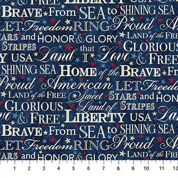 Stars and Stripes 14 navy words 29044-49