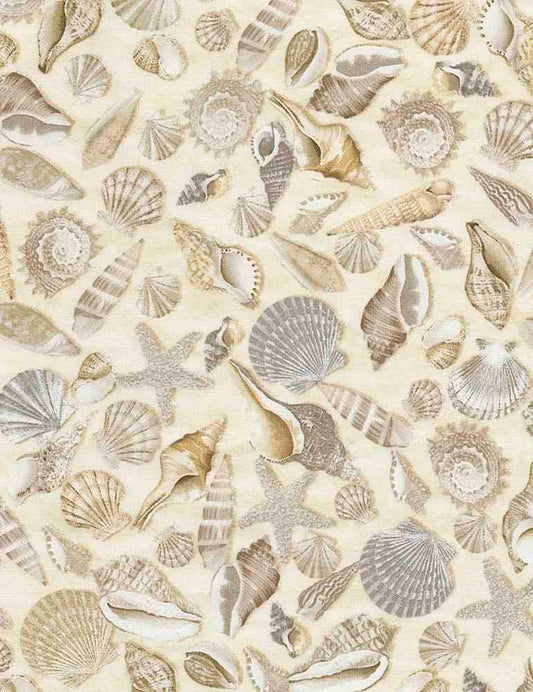 Tossed Seashells by Timeless Treasures BEACH C5353