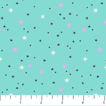 Unicorn Dreams aqua stars 26847-64 by Northcott Fabrics