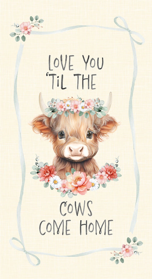 Til the Cows Come Home panel CD4040 cream by Timeless Treasures