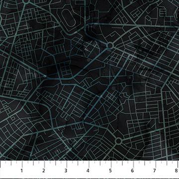 City Harbor dark teal city grid DP27580-49 by Northcott Fabrics