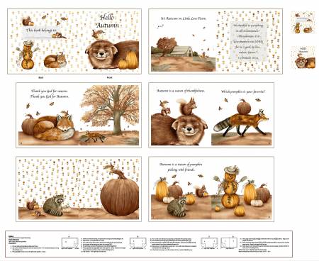 Hello Autumn baby book panel by Henry Glass 1415P-33