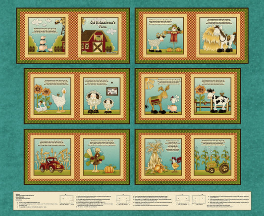 McAnderson's Farm baby book panel by Henry Glass 2374BP-77