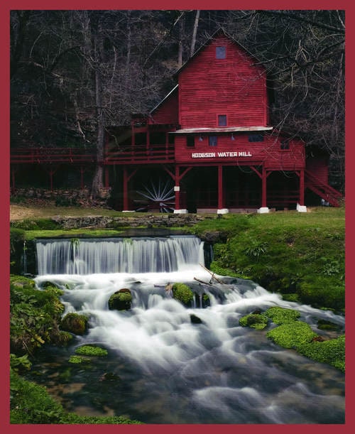 Watermill with Stream summer 1489P-88 Red