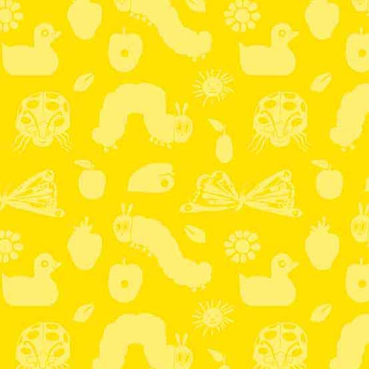 The Very Hungry Caterpillar yellow bugs and ducks by Andover Fabrics A-8939-Y