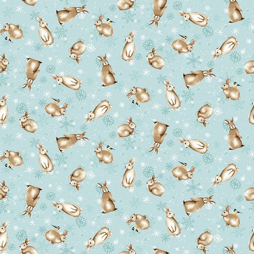 Bundle Up Snow Bunnies 819-11 by Henry Glass Fabrics